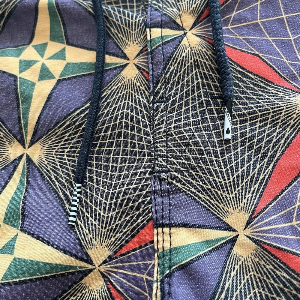 Volcom Swim Shorts Mens 31 Psychedelic Geometric Mod Board Trunks Y2K Surf Skate